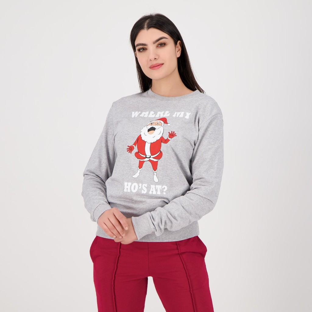 SWEAT NOEL UNISEXE  WHERE MY HO'S AT?