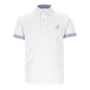 Polo garçon col mao manches courtes détail chaine et trame avec broderie