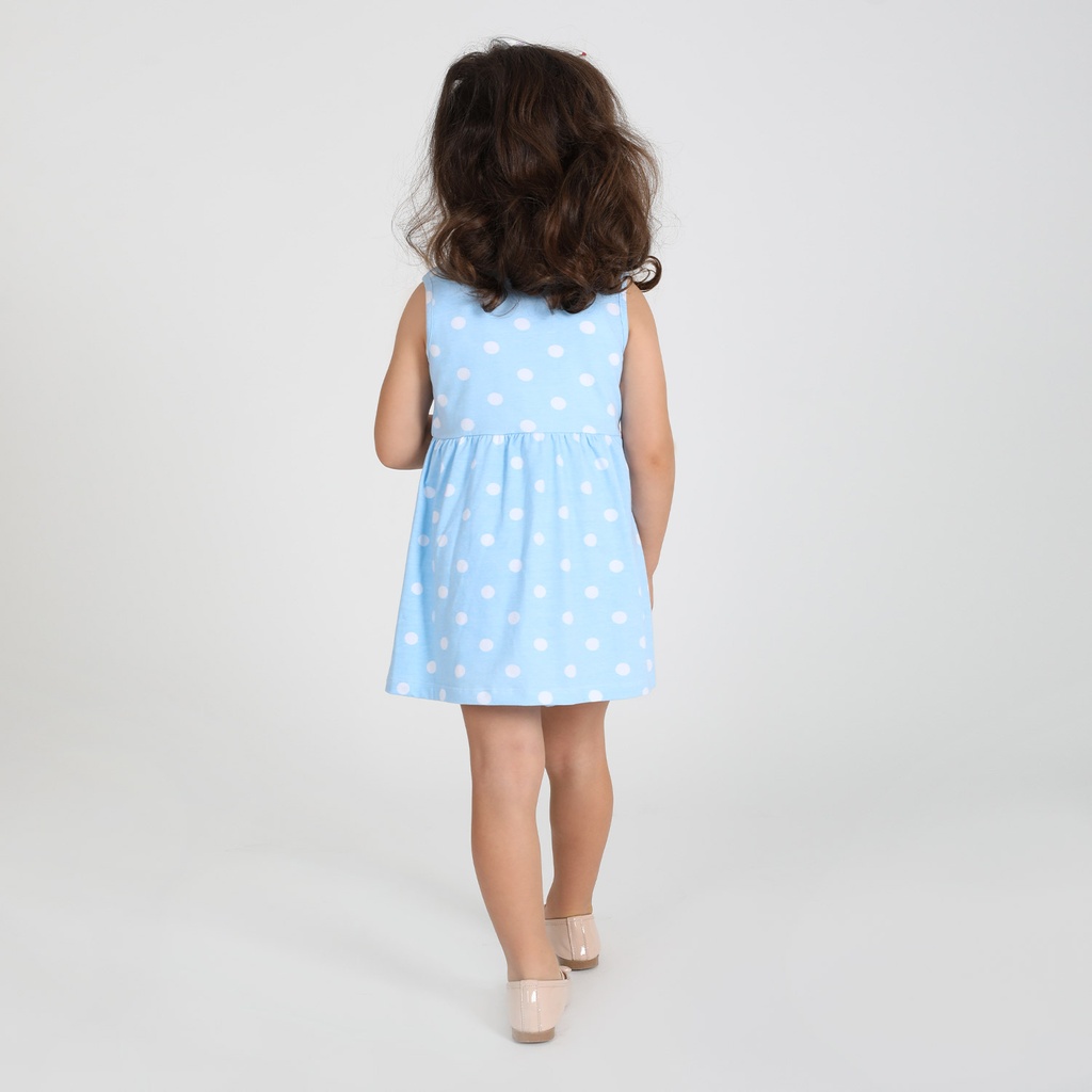 Robe polo bébé col claudine imprimé a pois