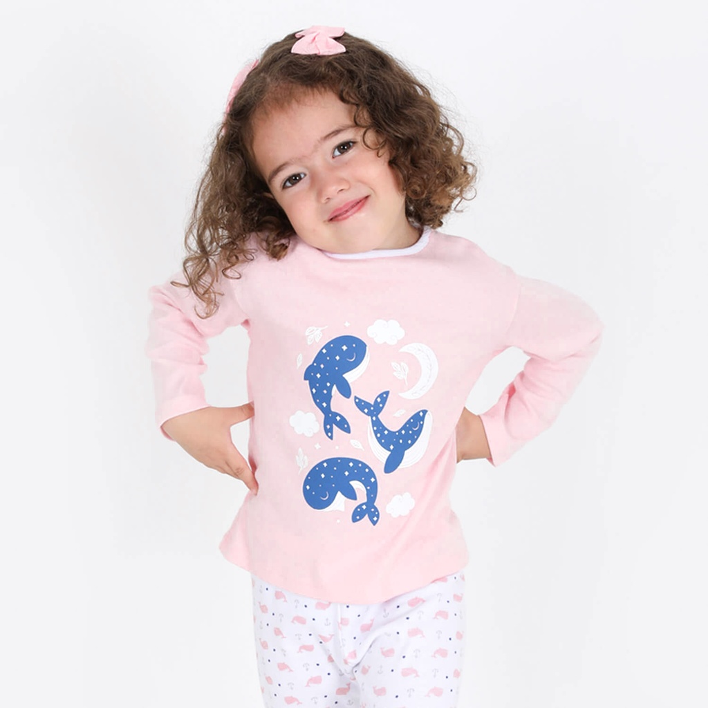 Pyjama bébé manches longues imprimé BALEINE