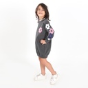 Robe sweat fille bi-couleur FLEURS
