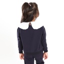 Sweat fille col claudine avec broderie