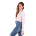 T-shirt femme nouée manches longues avec broderie