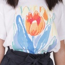T-shirt oversized fille manches courtes FLEURS