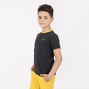 T-shirt garçon manches courtes col constraté et broderie