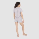 Ensemble femme manches courtes et cycliste imprimé cœur