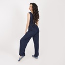Combinaison col V femme en jeans - TAMARA