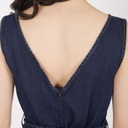 Combinaison col V femme en jeans - TAMARA