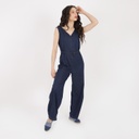 Combinaison col V femme en jeans - TAMARA
