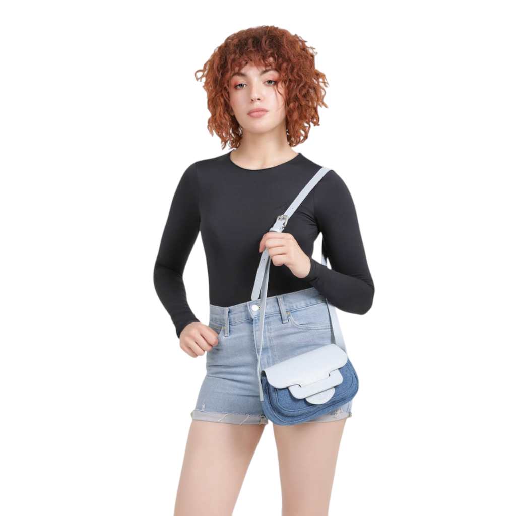 Sac bandouliére en jeans - SAGHIRA