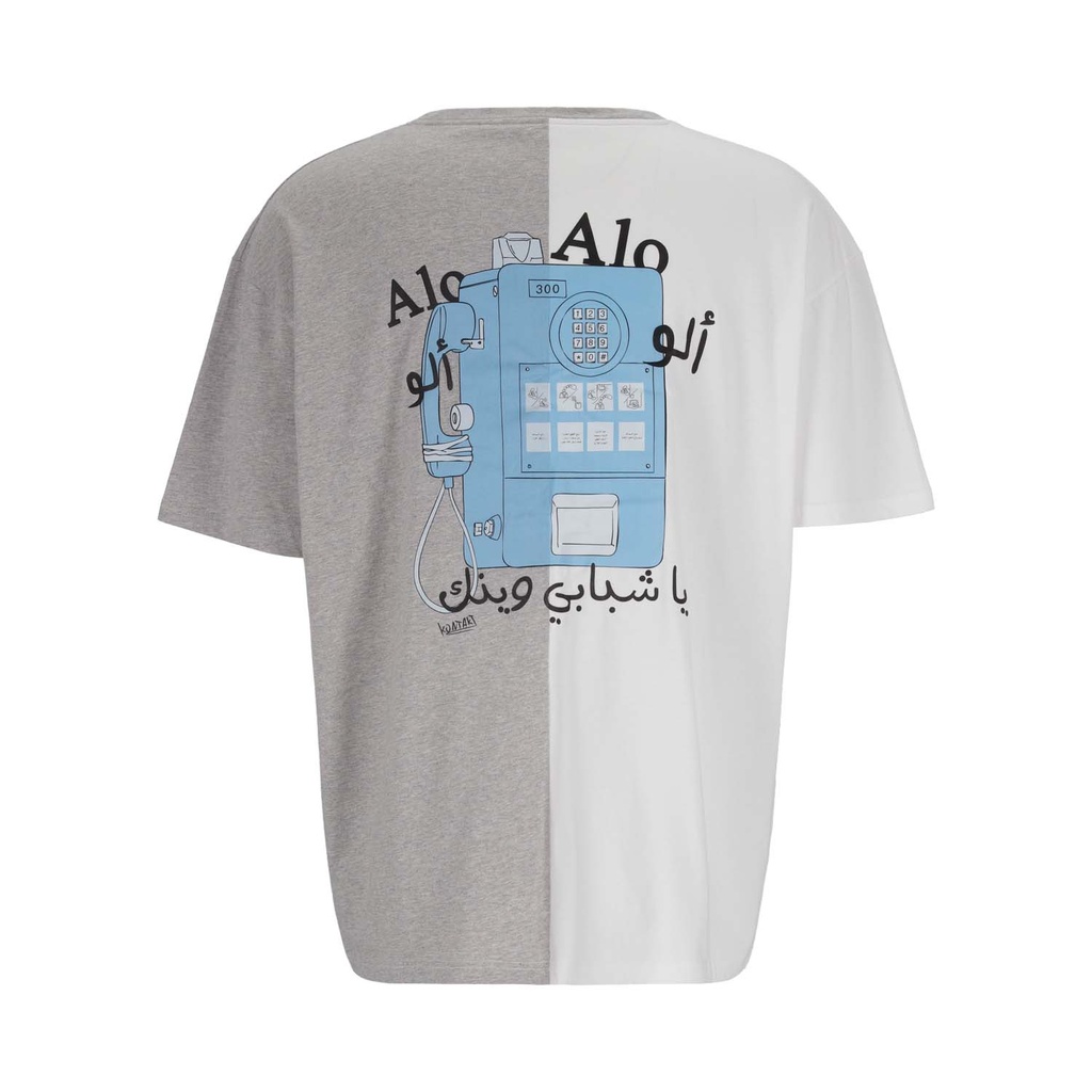 T-shirt oversized homme manches courtes bi-couleurs
