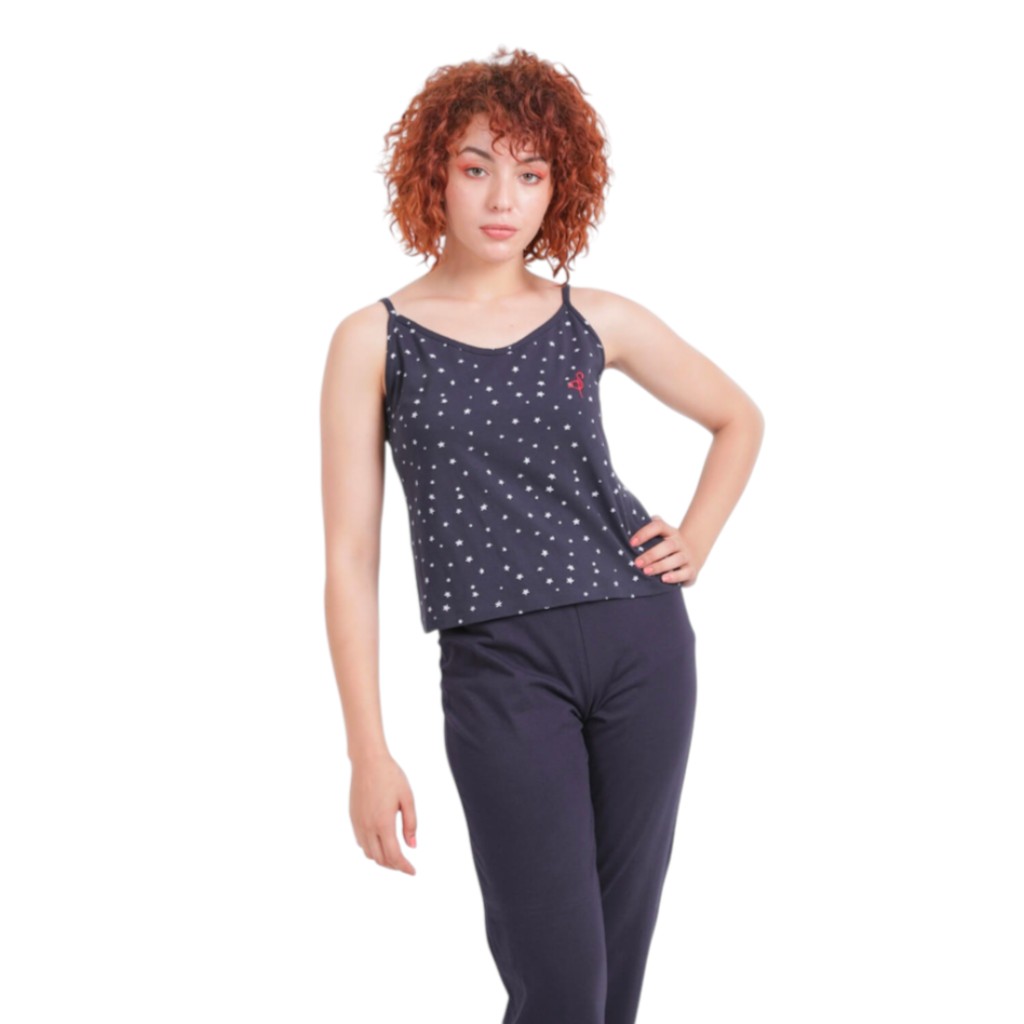 Ensemble femme bretelle et pantalon IMPRIME ETOILE