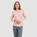 Pyjama côtelé femme manches longues avec volant