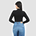 Body côtelé femme manches longues avec détail cut out