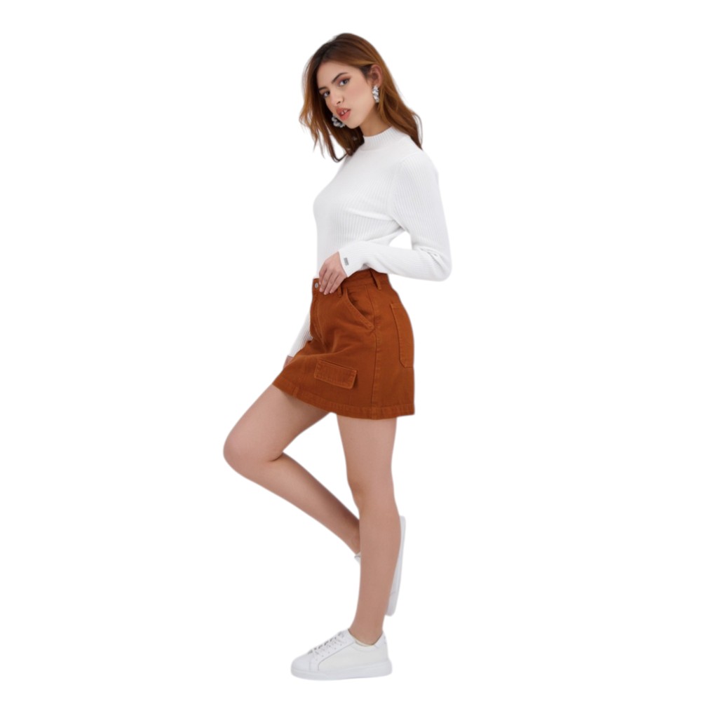 Jupe mini femme  avec poche à rabat - MARAM