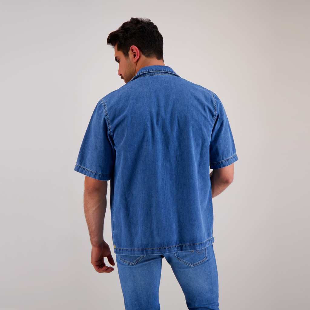 Chemise homme manches courtes en jeans - SHOKRI