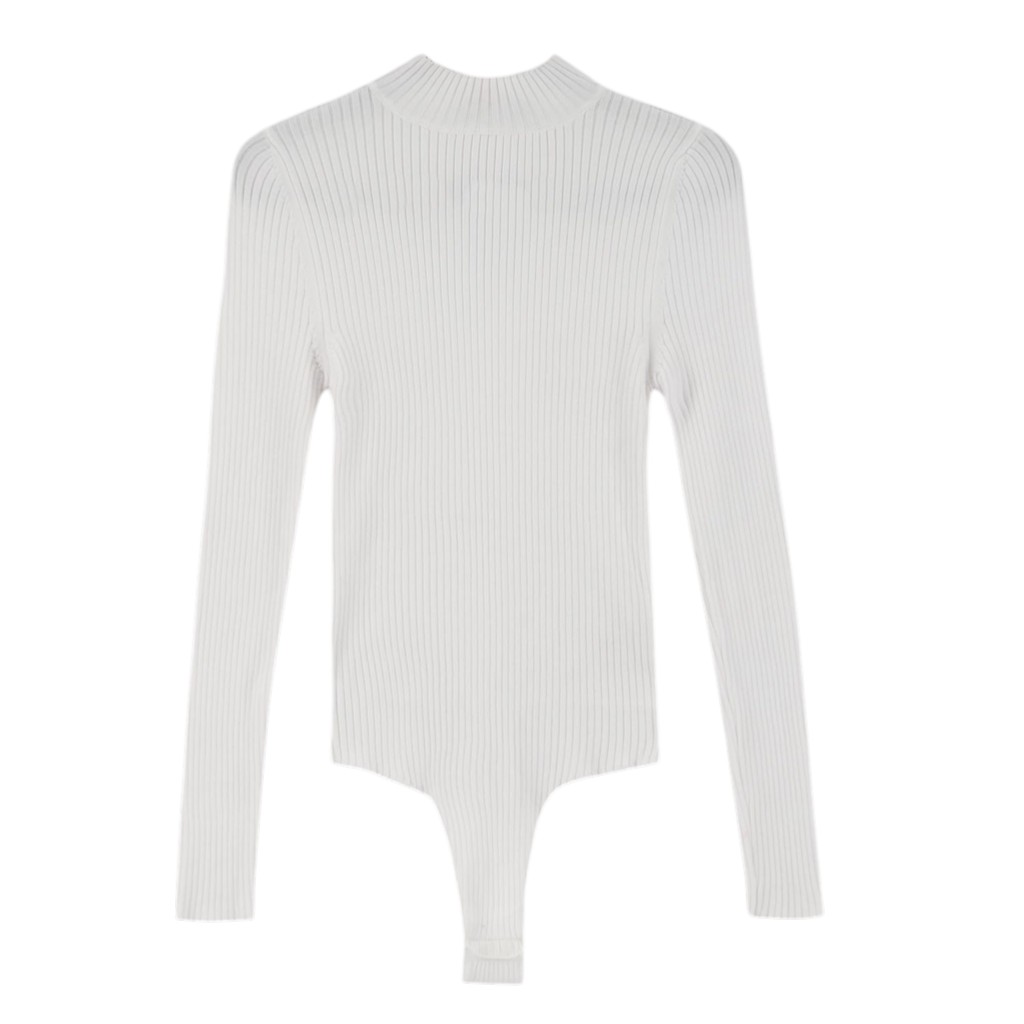 Body femme col cheminé en maille fine