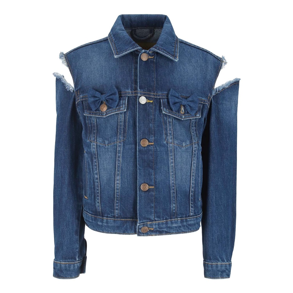 Regular jacket avec épaules denudées en jeans