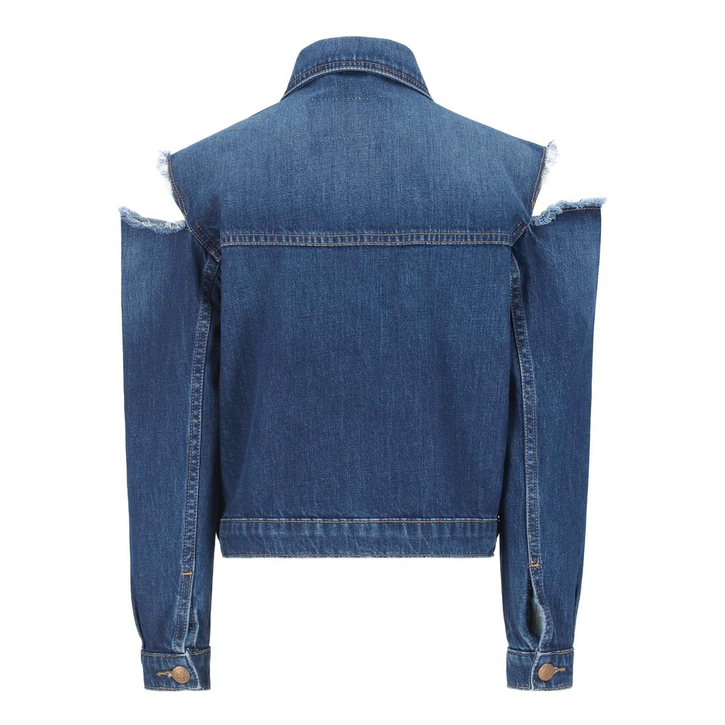 Regular jacket avec épaules denudées en jeans