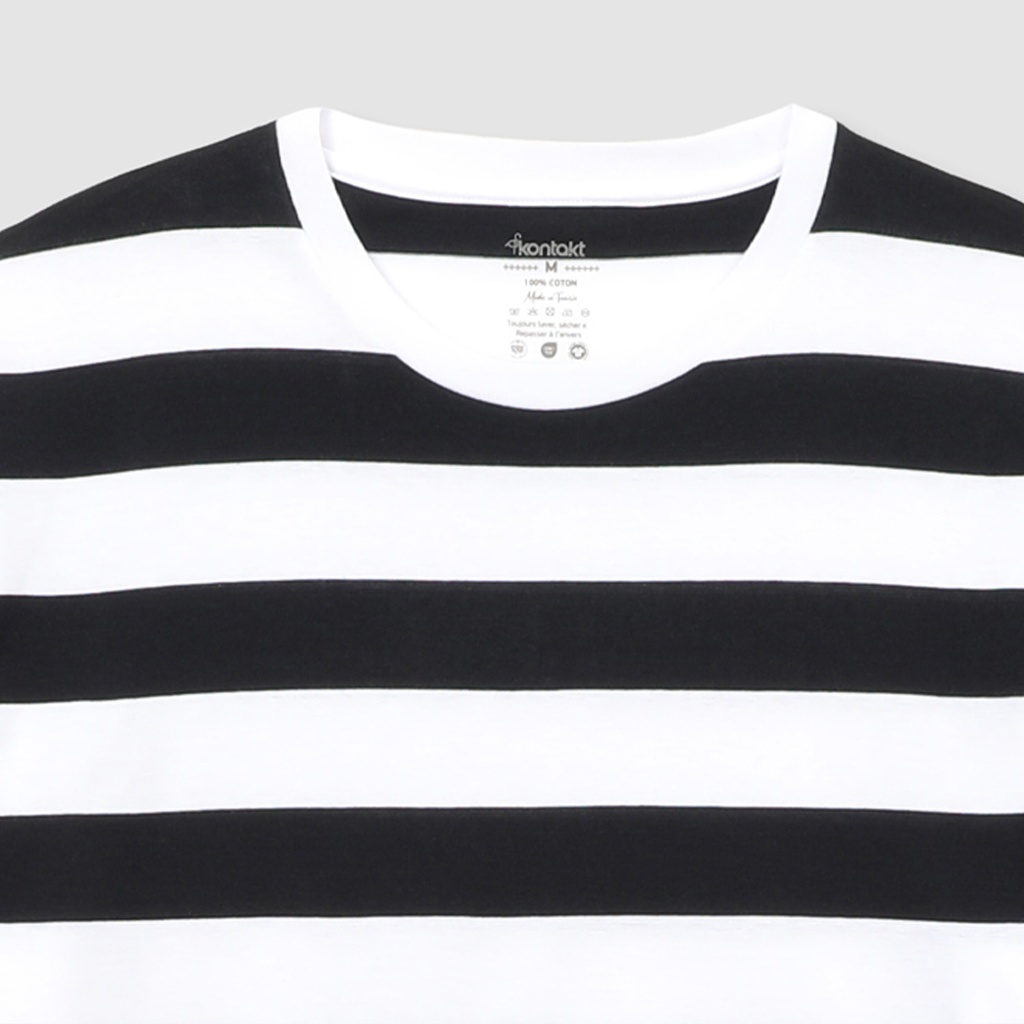 T-shirt oversized homme rayé manches courtes