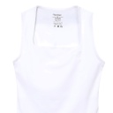 Body femme col carré sans manches avec broderie