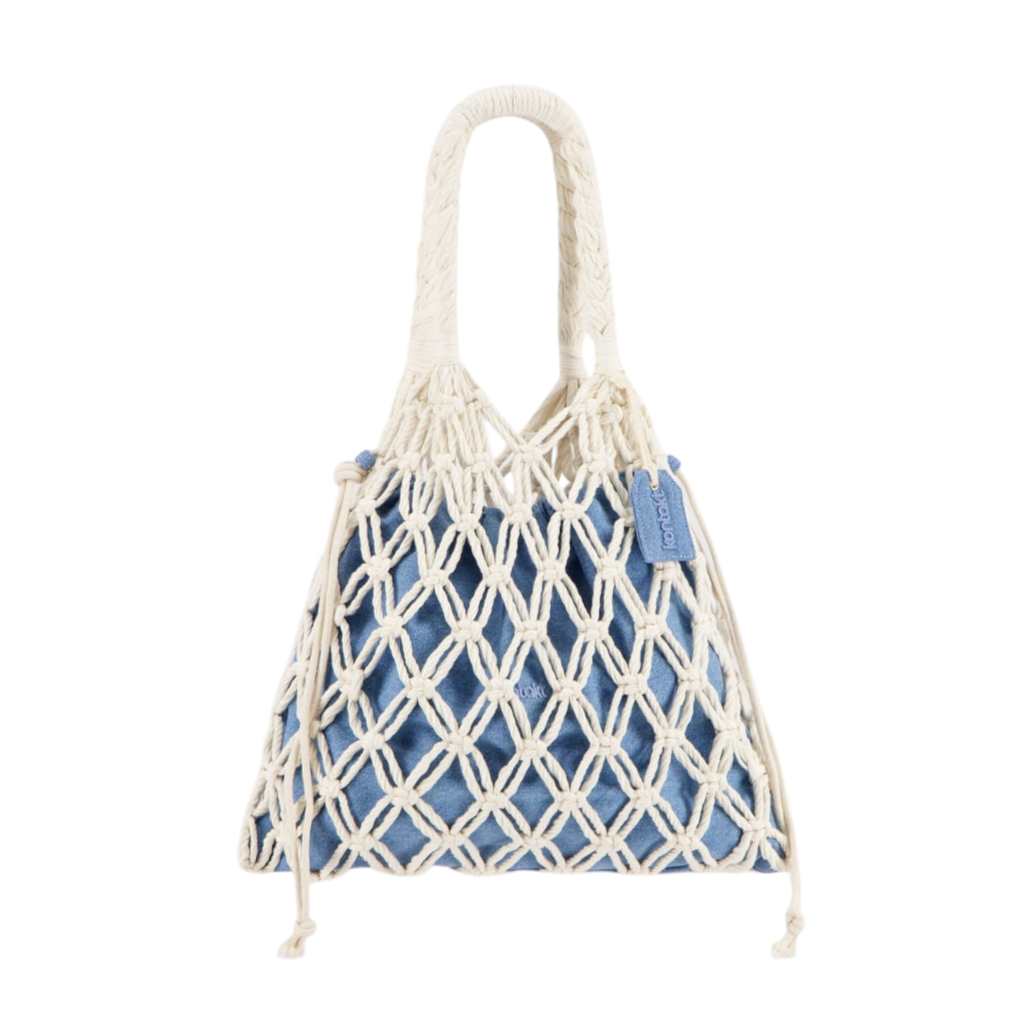 Tote en jeans et macrame