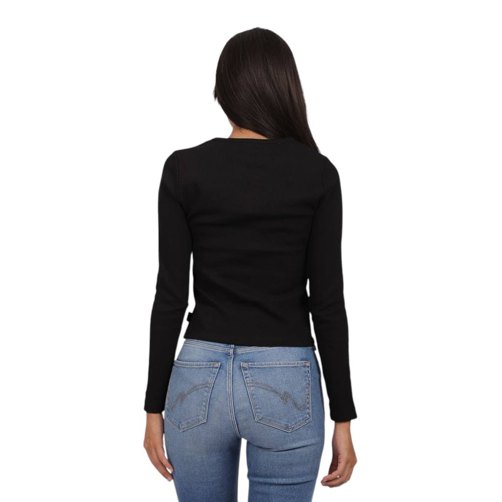 T-shirt femme manches longues cut out