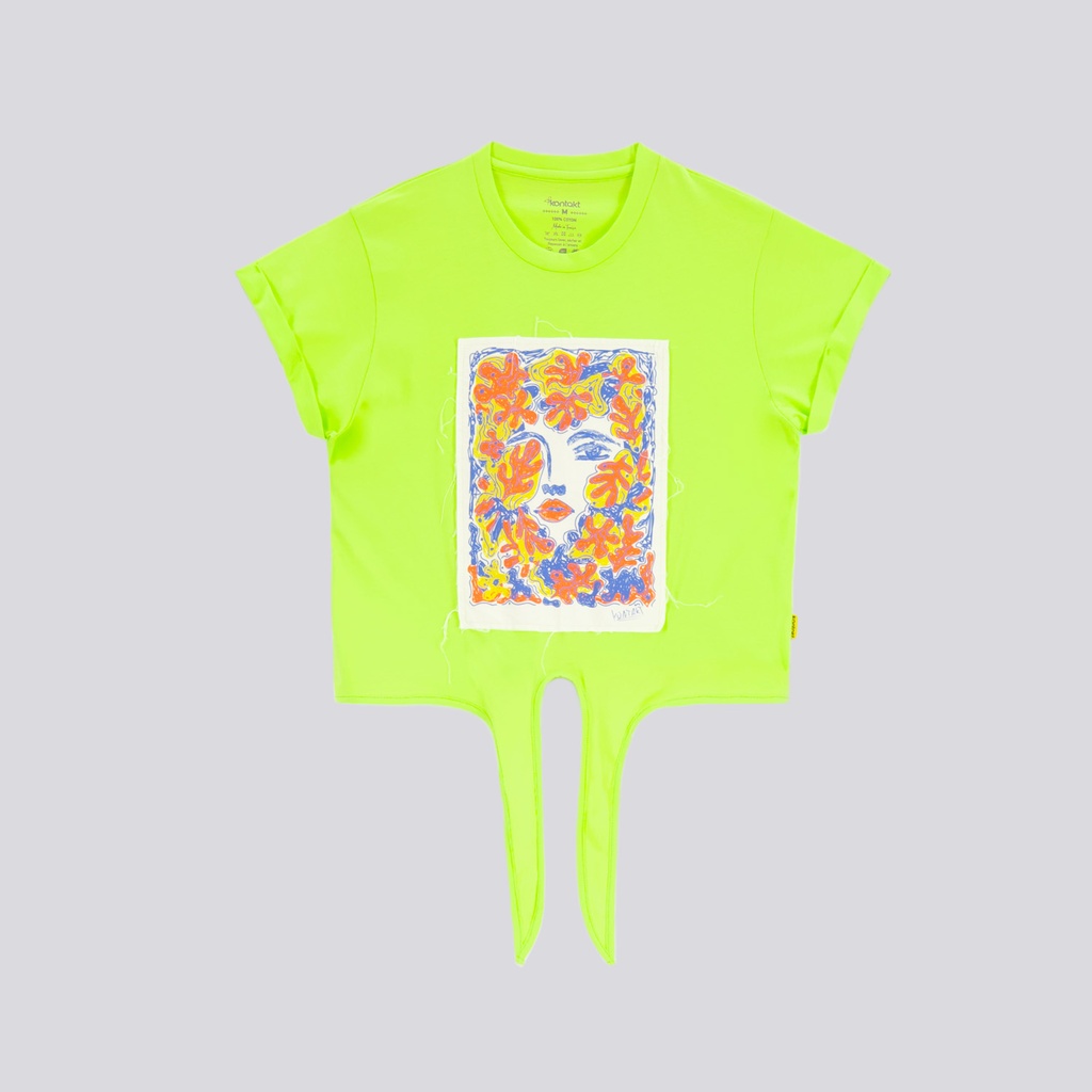 T-shirt sur taille femme manches courtes avec nœud VISAGE