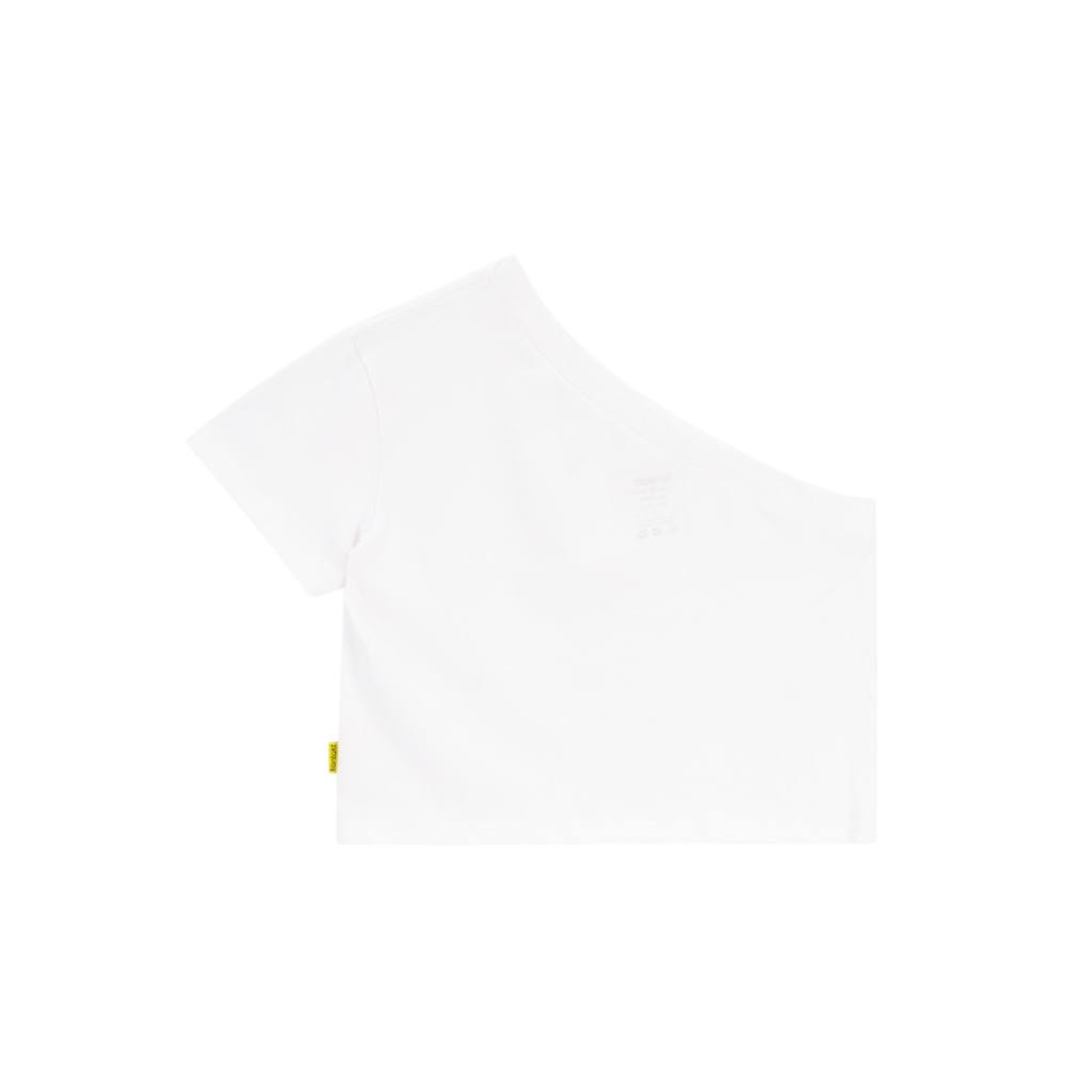 T-shirt femme manche dénudé avec broderie