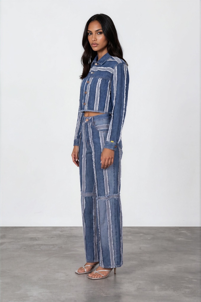 Veste bi-couleurs oversized unisexe en jeans UPCYCLING METHODS TNFW