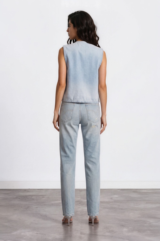 Workwear Farmla unisexe matelassé selvedge en jeans Heavy Used Effect TNFW
