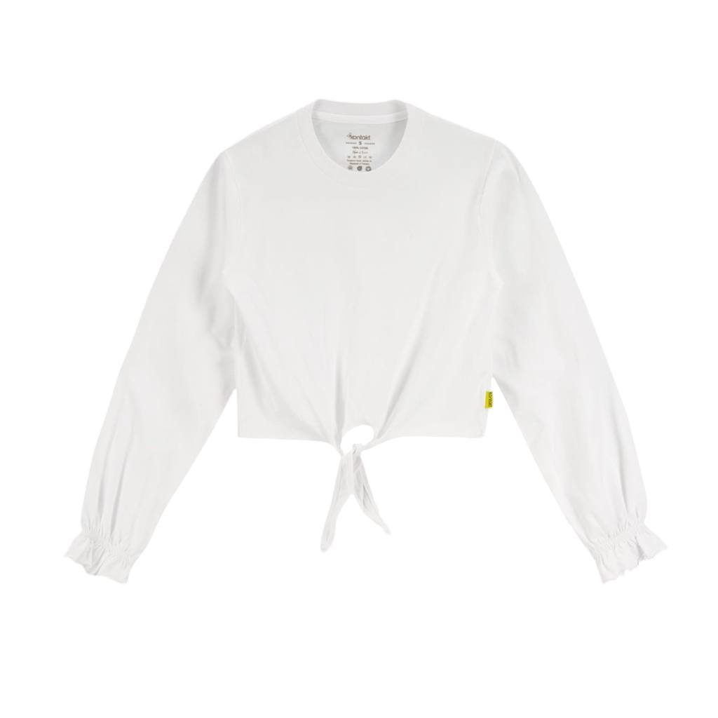 T-shirt femme manches longues avec nœud