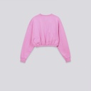 Sweat crop femme manches longues avec broderie