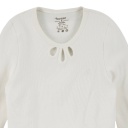 T-shirt côtelé femme manches longues avec cut out fleur