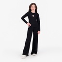 T-shirt côtelé fille manches longues  avec cut out lapin