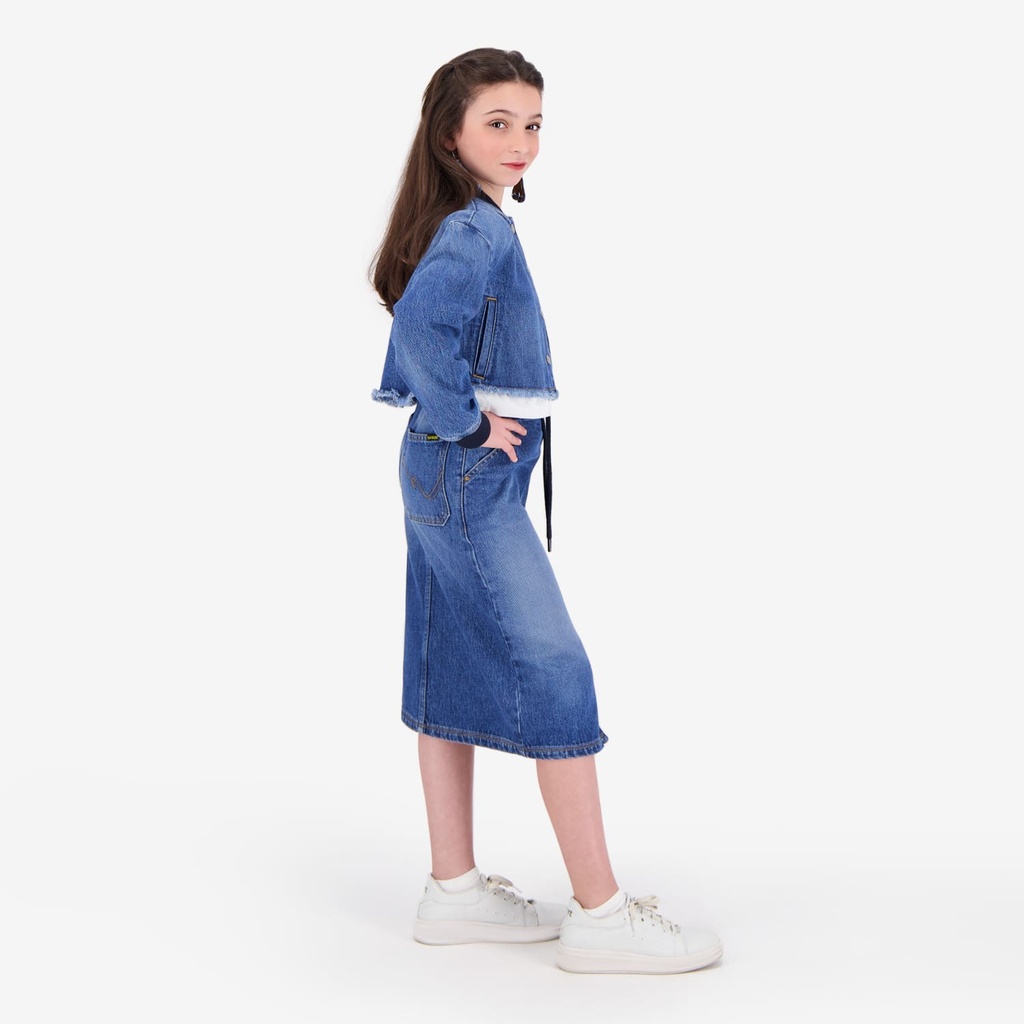 Jupe midi fille en jeans