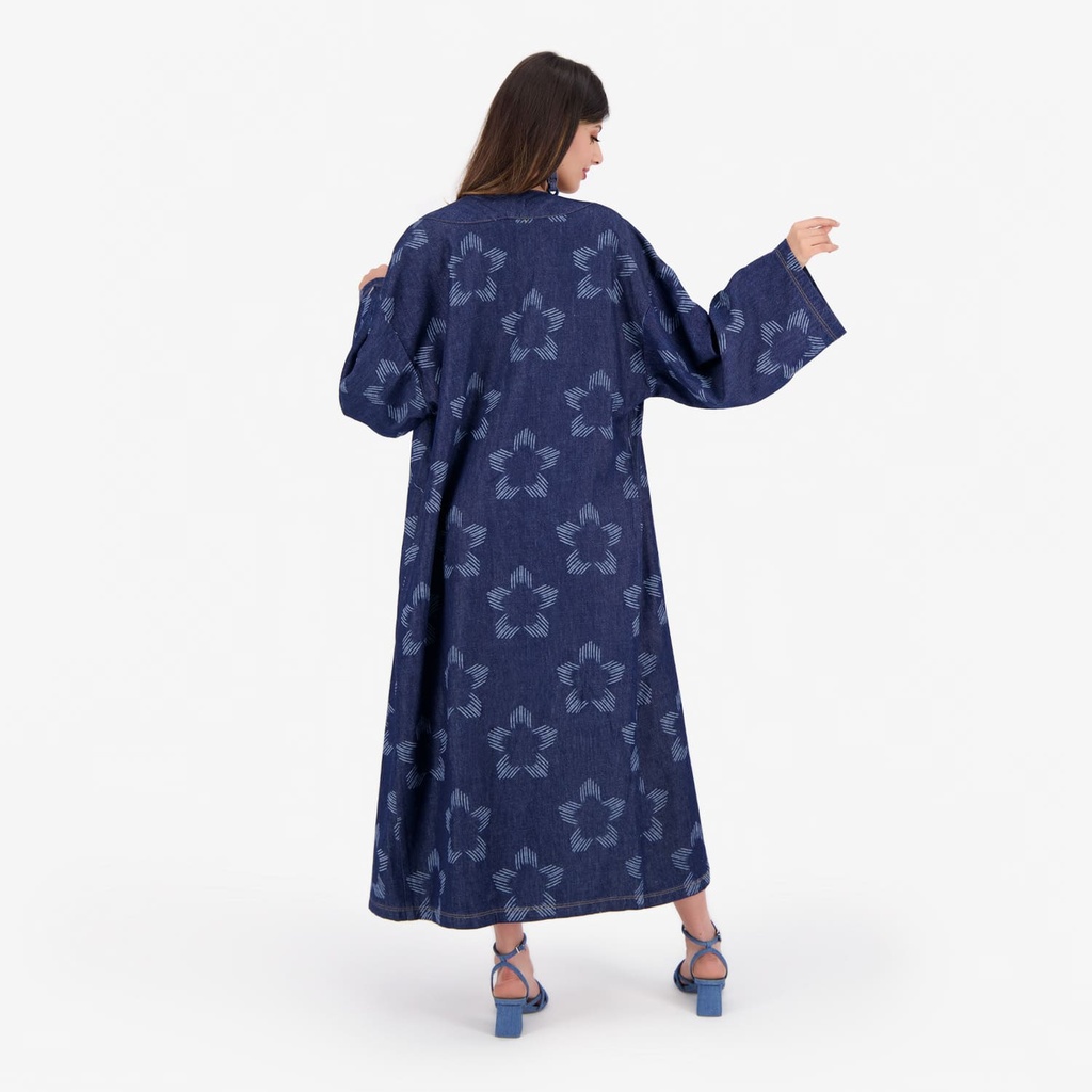 Kimono femme en jeans avec laser all over - KARAMA