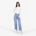Ribcage femme avec passant croisée en jeans - RAYA 2.0