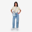 Ribcage femme avec passant croisée en jeans - RAYA 2.0