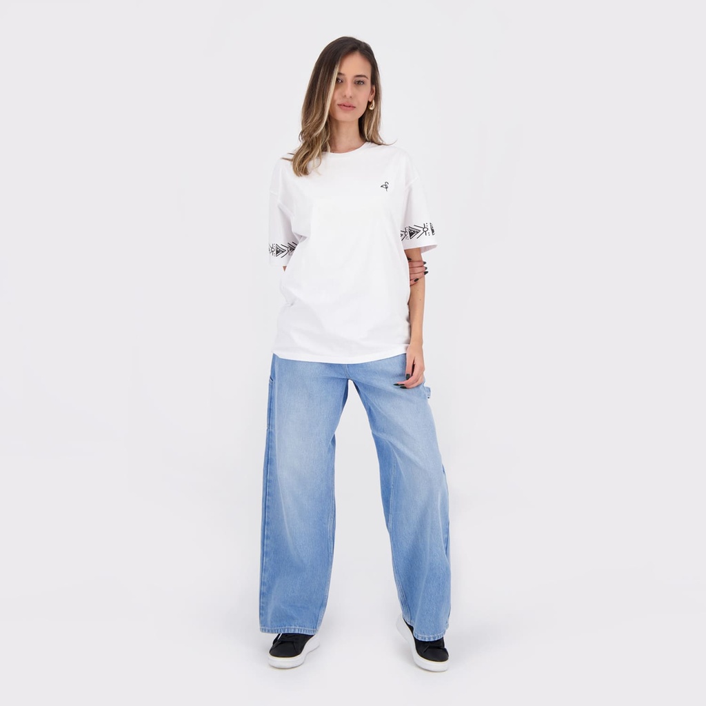 T-shirt oversized femme manches courtes avec des formes aux manches