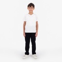 T-shirt garçon manches courtes col tunisien avec poche passepoilée