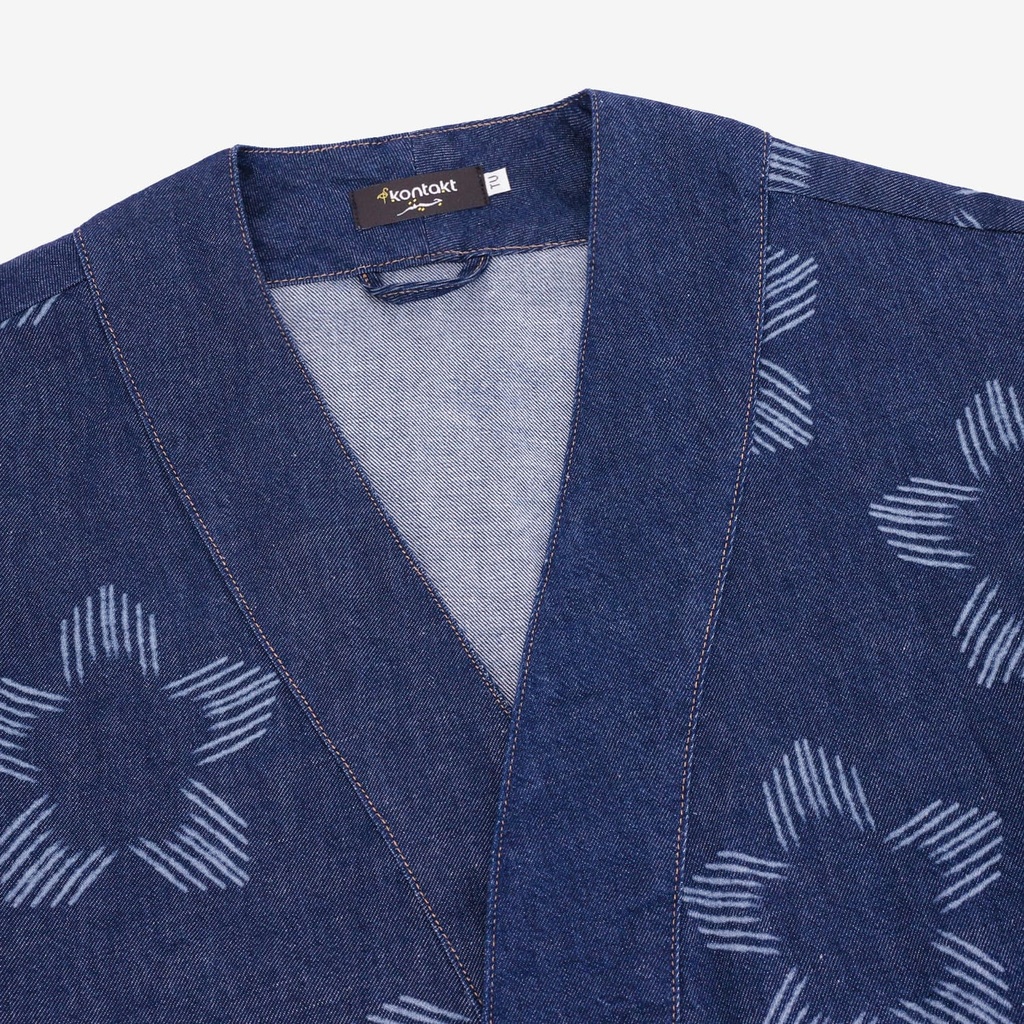 Kimono femme en jeans avec laser all over - KARAMA