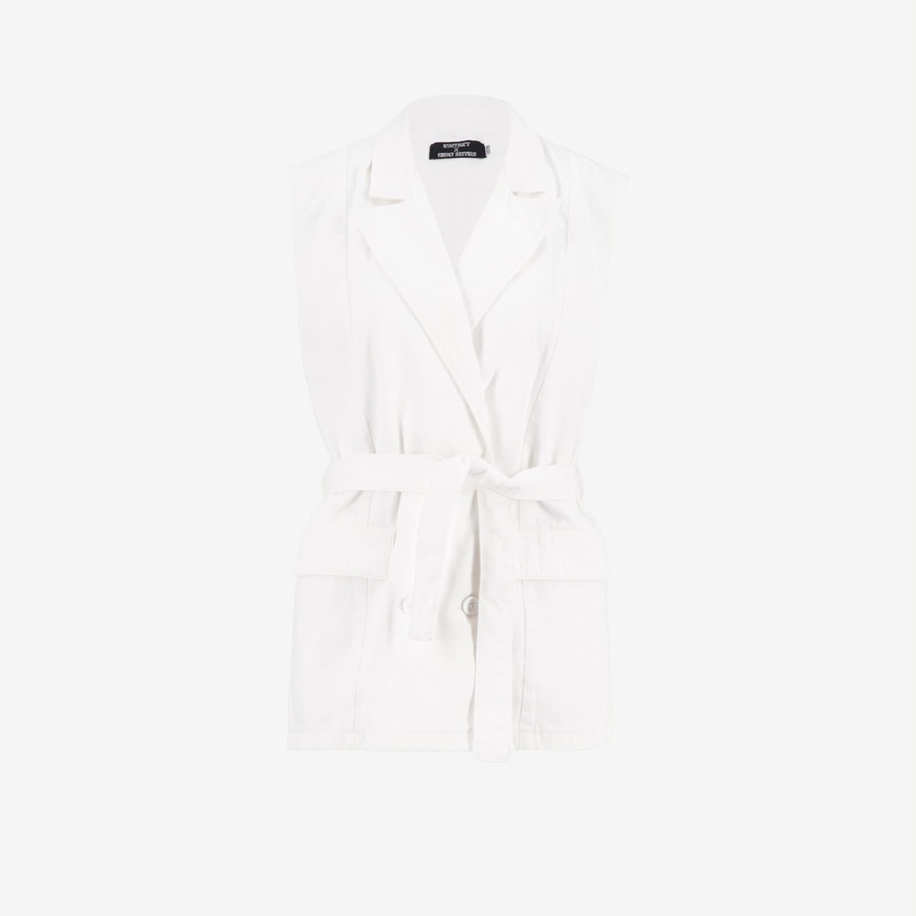 Blazer croisé femme sans manches-SAHAR