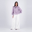 Chemise femme col cravate en chaine &amp; trame