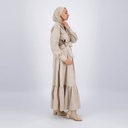 Robe maxi femme avec volant en bas en chaine &amp; trame