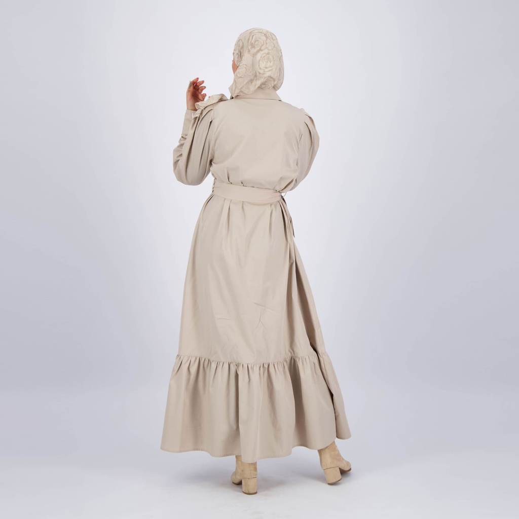 Robe maxi femme avec volant en bas en chaine &amp; trame