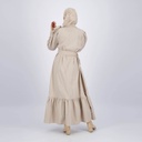 Robe maxi femme avec volant en bas en chaine &amp; trame