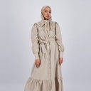 Robe maxi femme avec volant en bas en chaine &amp; trame
