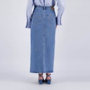 Jupe maxi femme boutonnée en jeans  - MAYAR