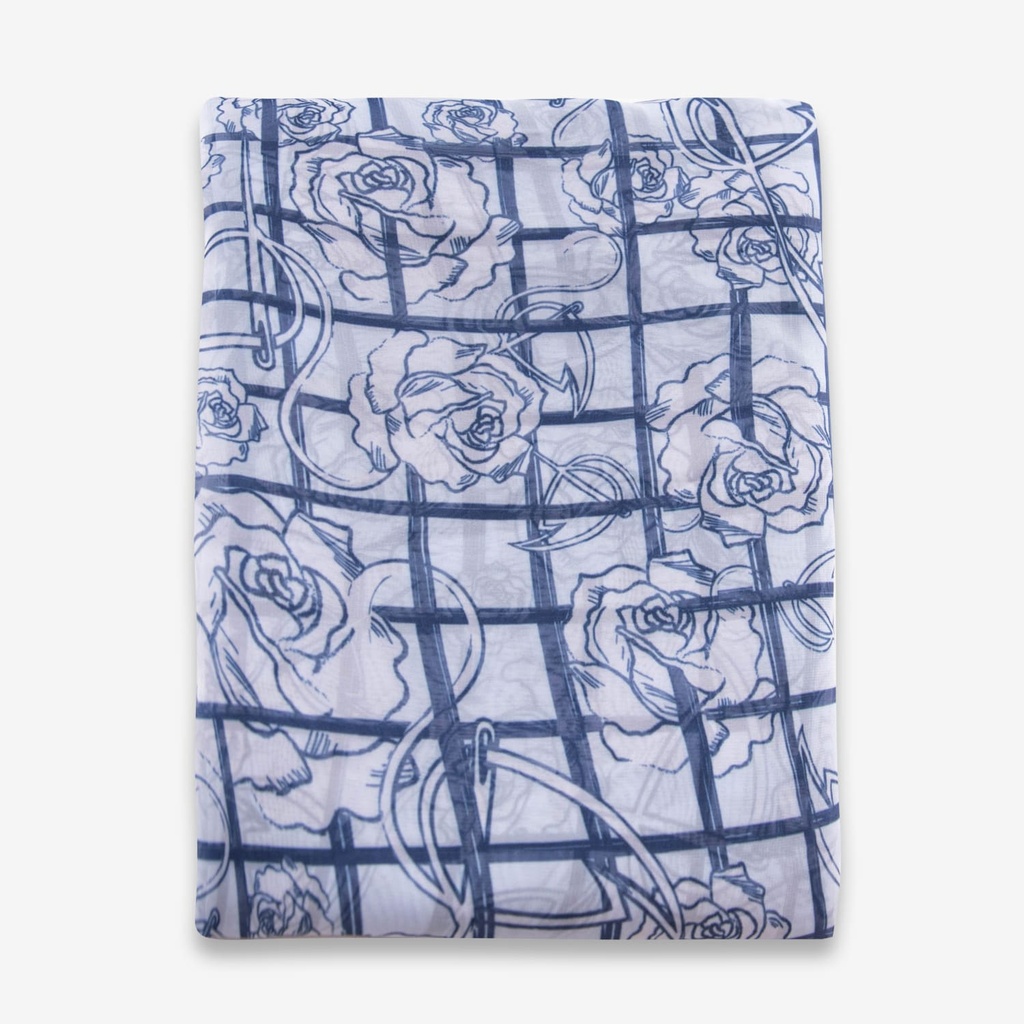 Foulard Flament &amp; fleur Bleu